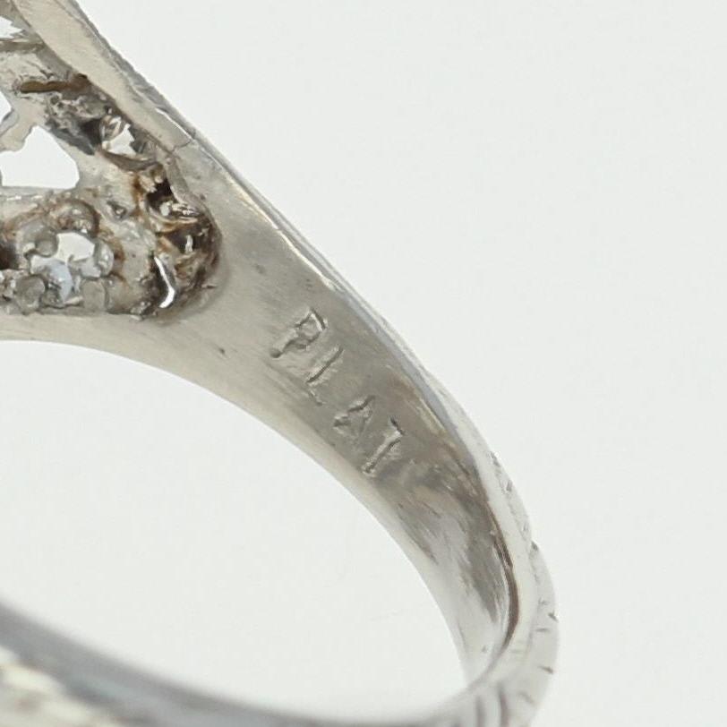 Women's 1.22 Carat European Cut Diamond Art Deco Ring, Platinum Vintage