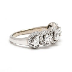 1.22ctw Multi Shape Diamond Band, 10k White Gold, Ring Size 7