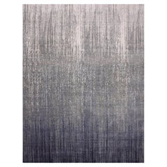 12'2"x15' Gray, Modern Ombre Design, Pure Wool Hand Knotted Oversized Rug
