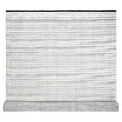 12
2"x15
 Ivory and Black Wool and Silk Hand Loomed Modern Oversize Oriental Rug