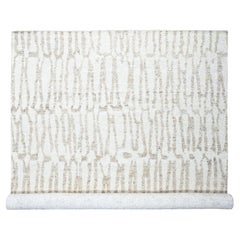 12'2 "x15' Avorio Minimalista Design Svedese Annodato a mano 100% Lana XL Tappeto Orientale