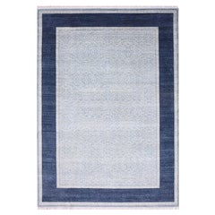 12
2"x15
3" Blue, Modern Design, Pure Wool Hand Knotted Oversized Oriental Rug