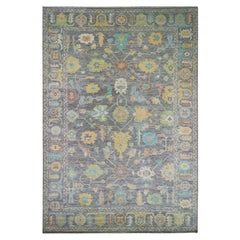 12'2"x18' Gray, Hand Knotted, Oushak Weave and Design, 100% Wool Extra Large Rug