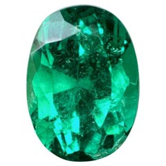 1,23 Carati AAA+ Smeraldo Colombiano Verde Vivido Bluastro - Ovale  Pietra di nascita di maggio