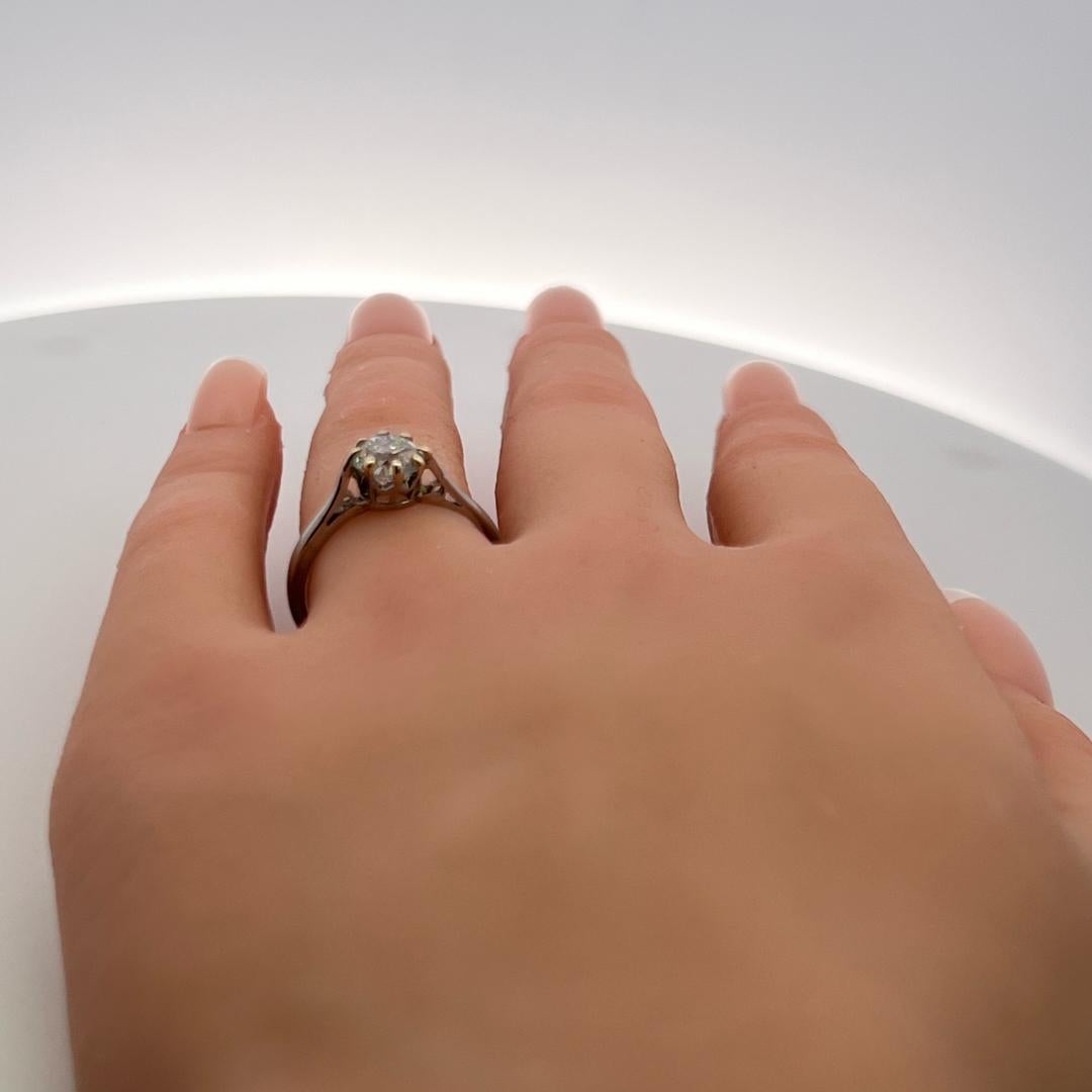 1.23 Carat Circular Brilliant Cut F SI2 Diamond Platinum Engagement Ring For Sale 5