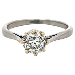 1.23 Carat Circular Brilliant Cut F SI2 Diamond Platinum Engagement Ring