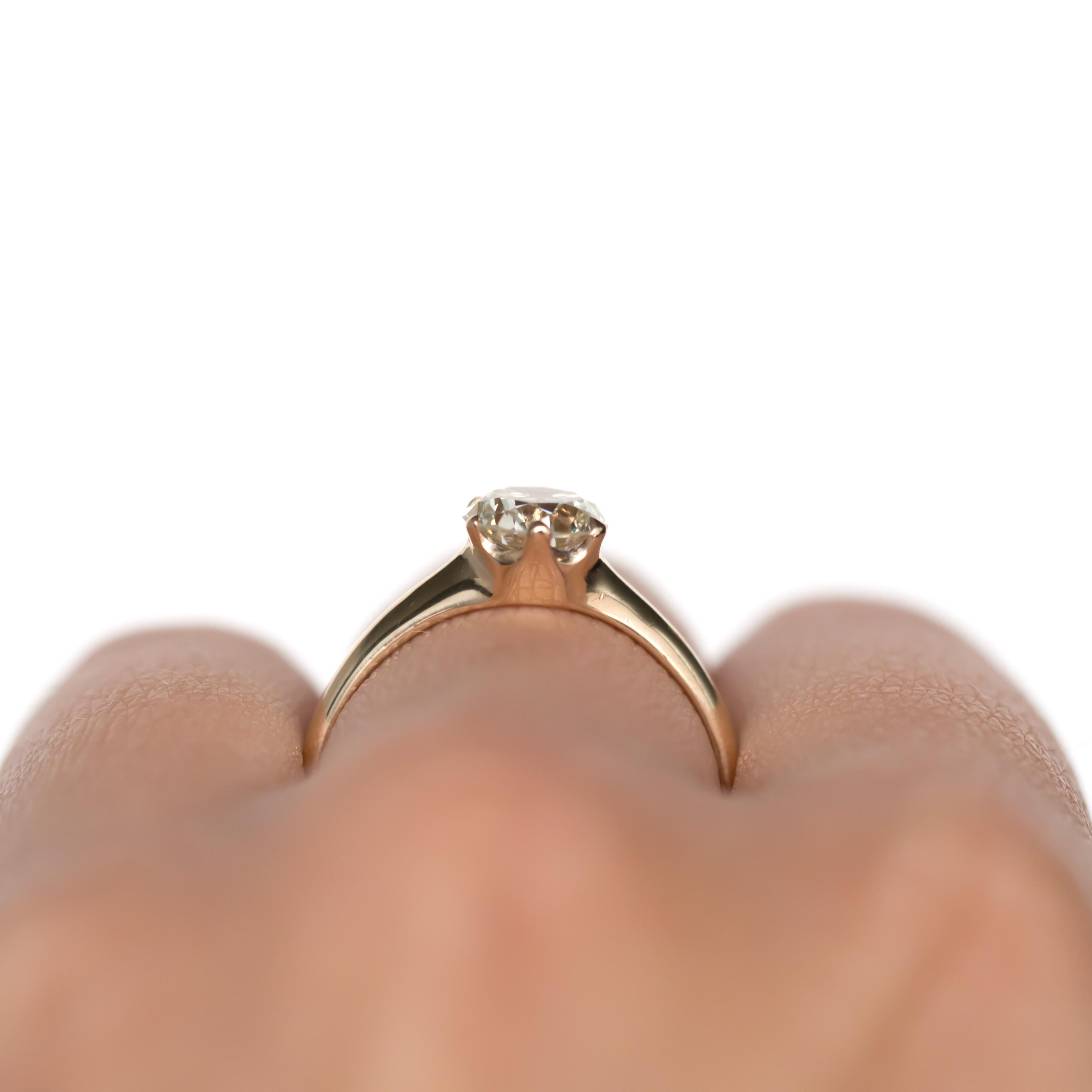 1.23 Carat Diamond Yellow Gold Engagement Ring In Excellent Condition For Sale In Hicksville, NY