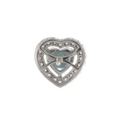 1.23 Carat Heart Shape Aquamarine, Diamond 18 Karat white gold Stud Earrings