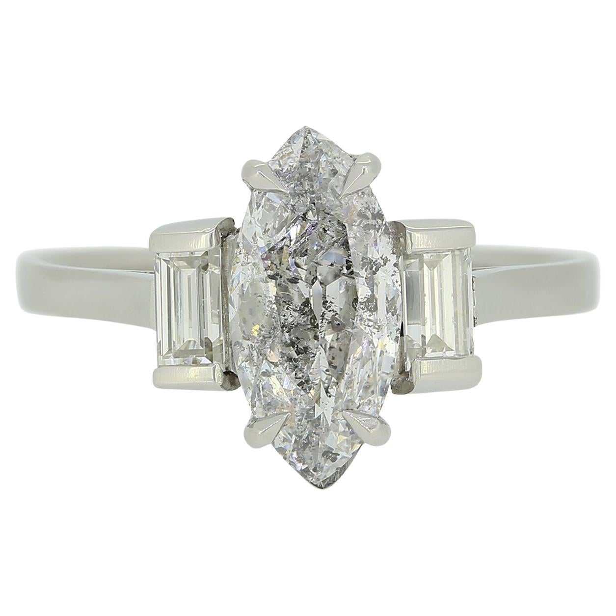1.23 Karat Diamant-Verlobungsring mit Marquise-Schliff
