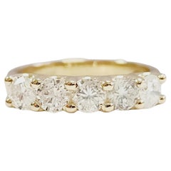 Minianillo de oro amarillo con diamante natural de 1,23 quilates 14 quilates