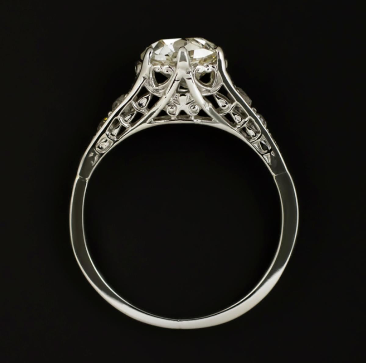 vintage old cut diamond platinum ring