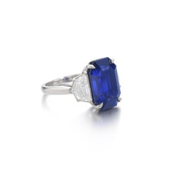 12.3 Carat Round Brilliant Statement Royal Blue Sapphire SI 14K White Gold