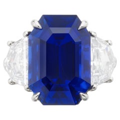 12.3 Carat Round Brilliant Statement Royal Blue Sapphire SI 14K White Gold