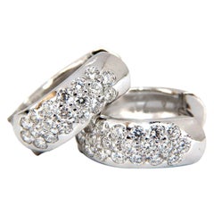 Pendientes Huggie de diamantes naturales redondos de 1,23 quilates Juego de cuentas de 14 quilates