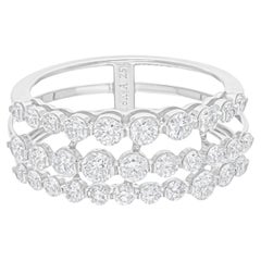 Anillo de diamantes talla brillante redonda SI/H de 1,23 quilates Joyas de oro blanco de 18 quilates