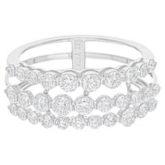 Anello di diamanti da 1,23 carati SI/H con taglio brillante rotondo Gioielli in oro bianco 18 carati