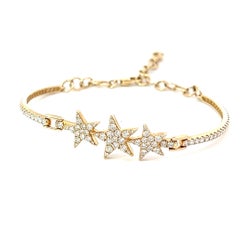 1.23CT Bracelet de diamants étoilés serti dans Or jaune 14K