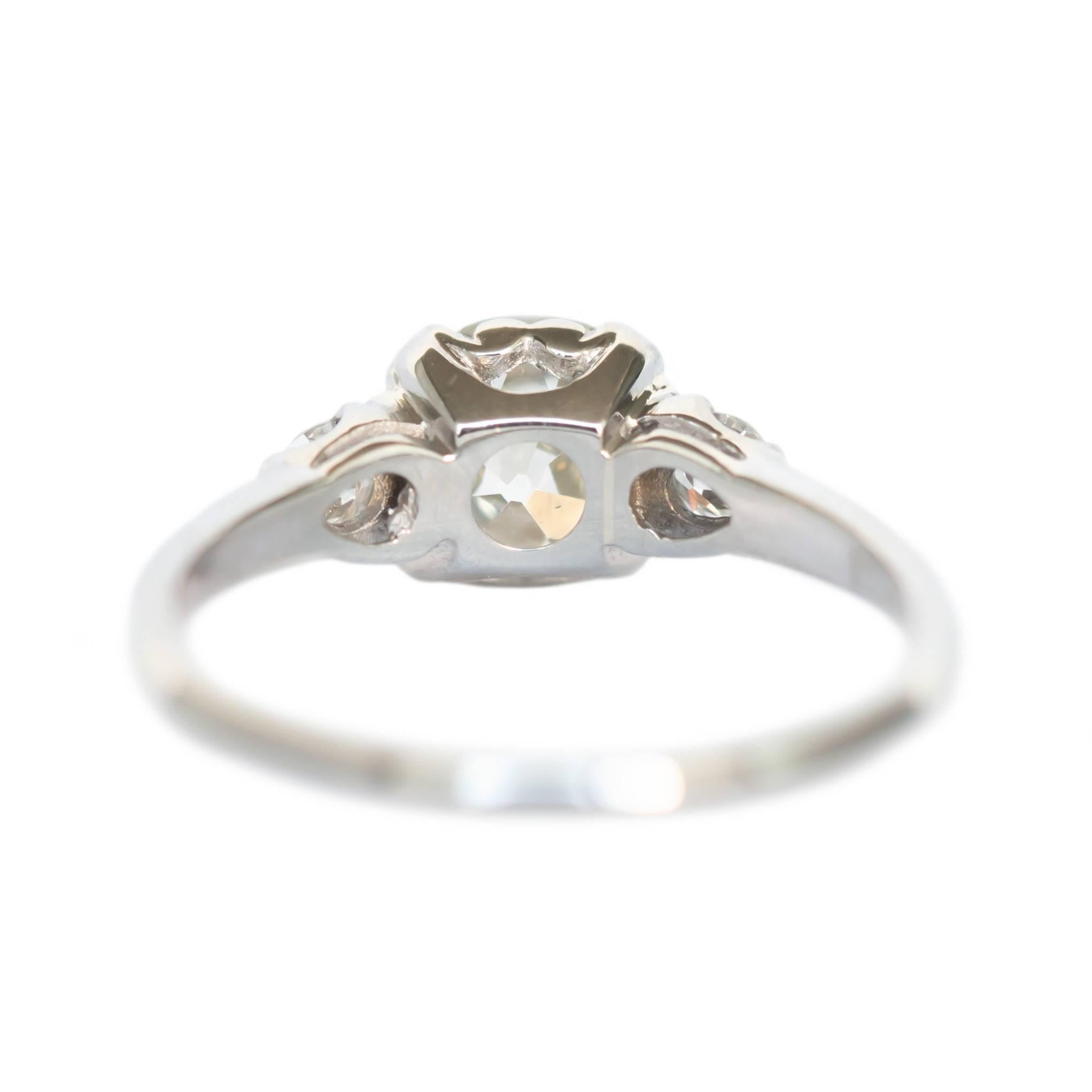 Art Deco 1.23 Carat White Gold Diamond Engagement Ring