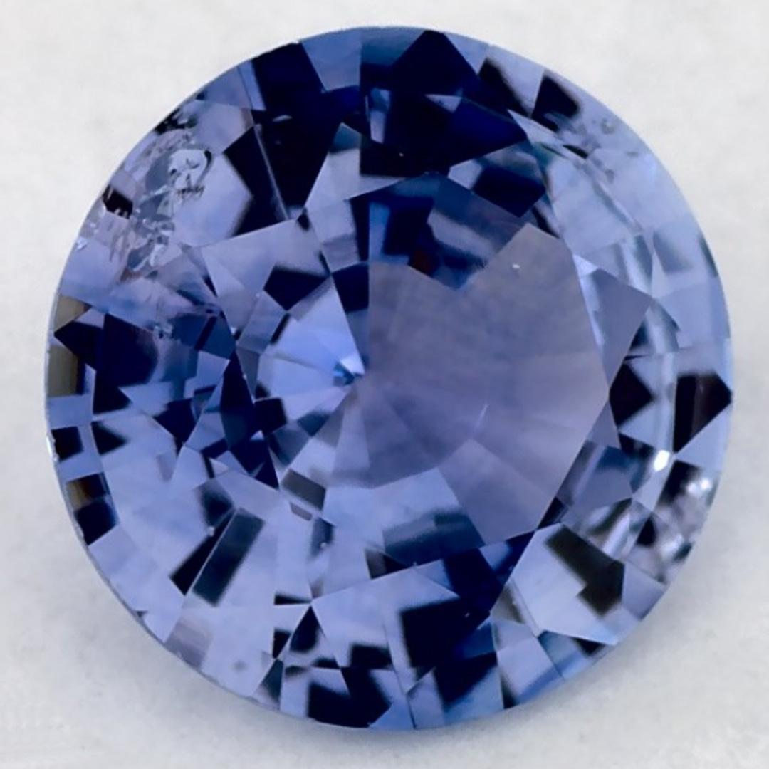 Taille ronde 1.23 Ct Blue Sapphire Round Loose Gemstone (pierre précieuse en vrac) en vente