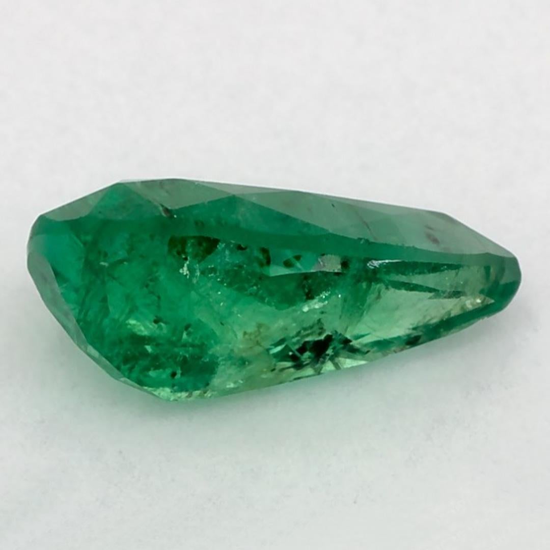 Pear Cut 1.23 Ct Emerald Pear Loose Gemstone For Sale