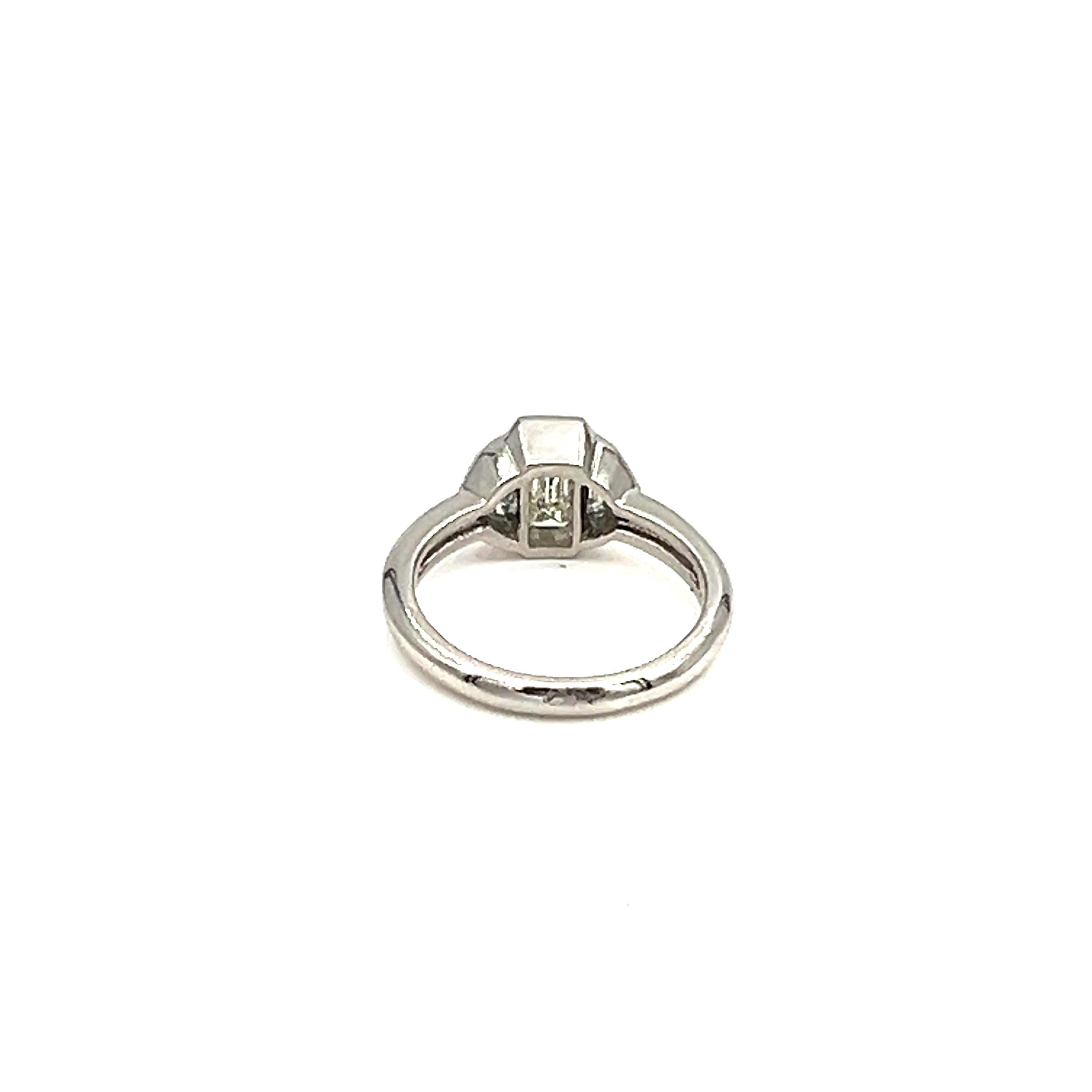 1.23 ct GIA Certified Emerald Cut Diamond Ring  For Sale 1