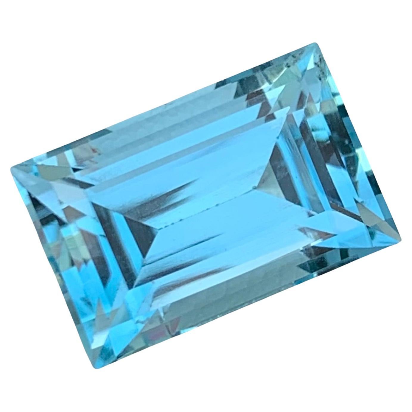 12.30 Carat Amazing Blue Topaz Baguette Shape Gem For Necklace