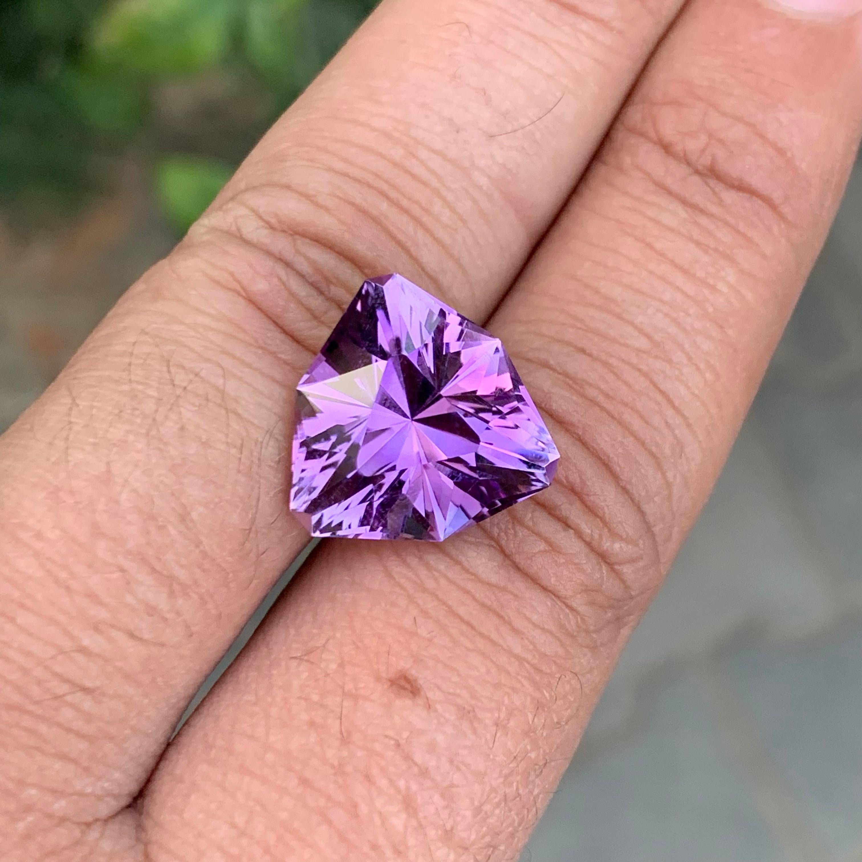 12,30 Karat Natürlicher loser Amethyst Schildform Edelstein im Angebot 3