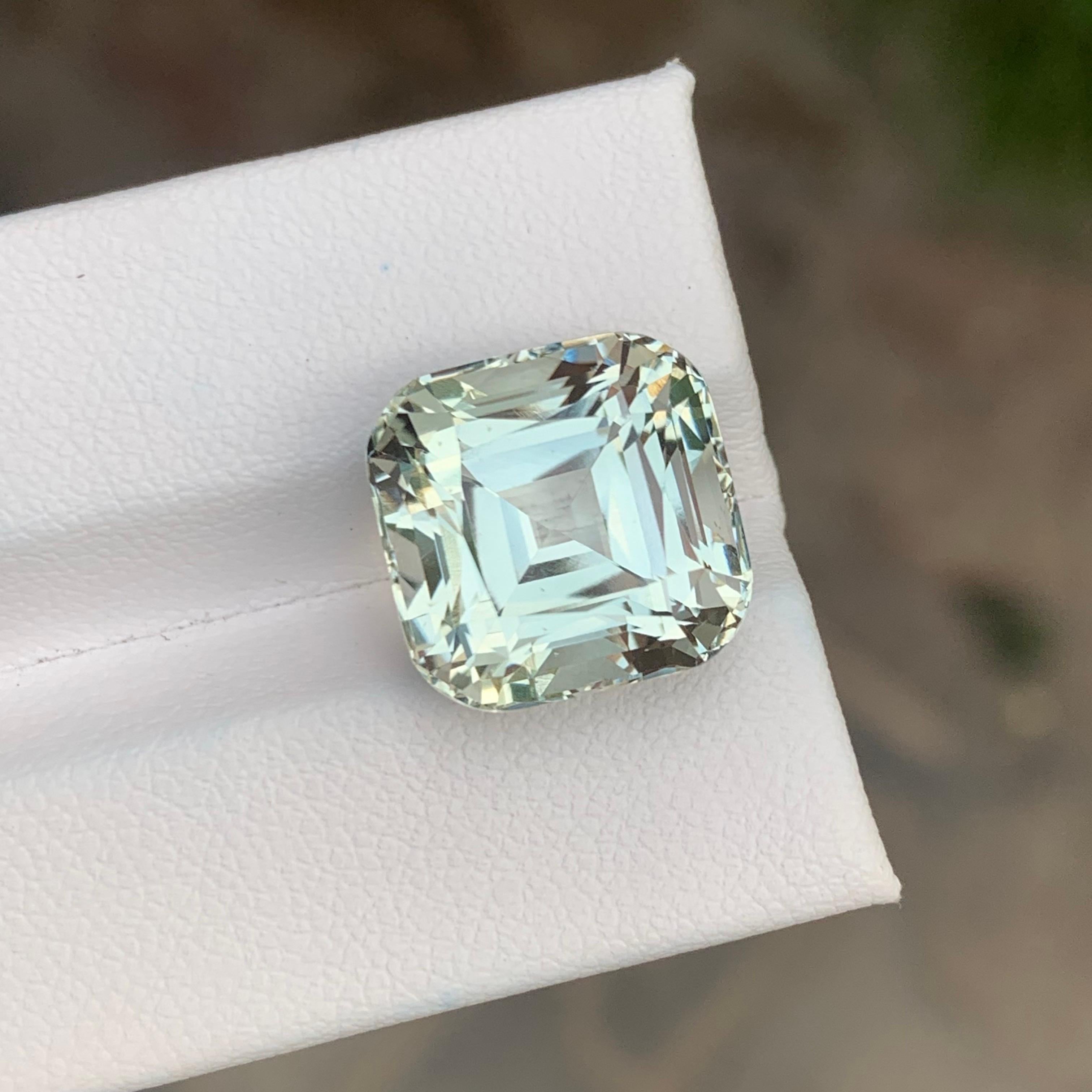 12.30 Carat Natural Loose Green Amethyst \ Prasiolite Square Shape Gemstone In New Condition For Sale In Peshawar, PK
