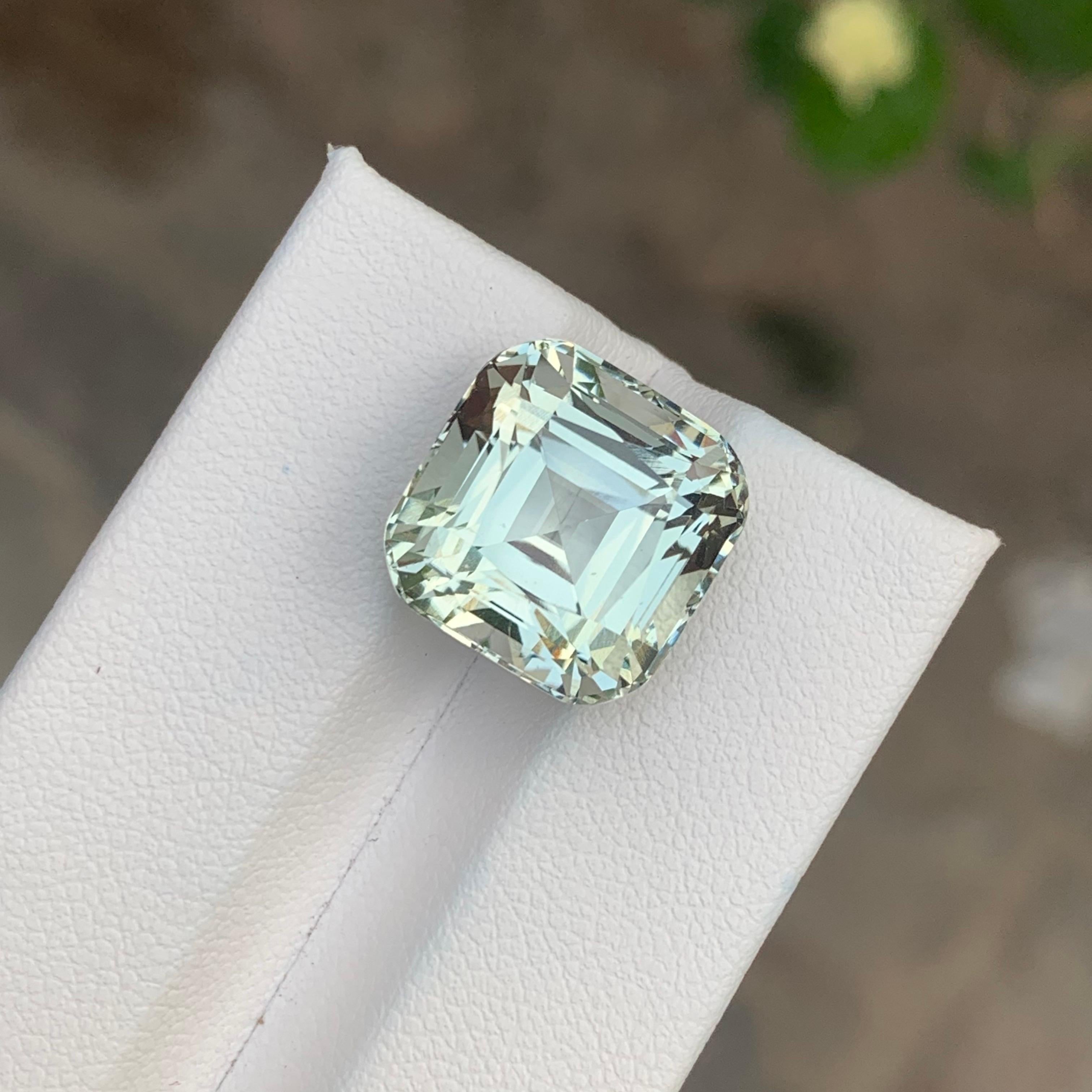 12.30 Carat Natural Loose Green Amethyst \ Prasiolite Square Shape Gemstone For Sale 1
