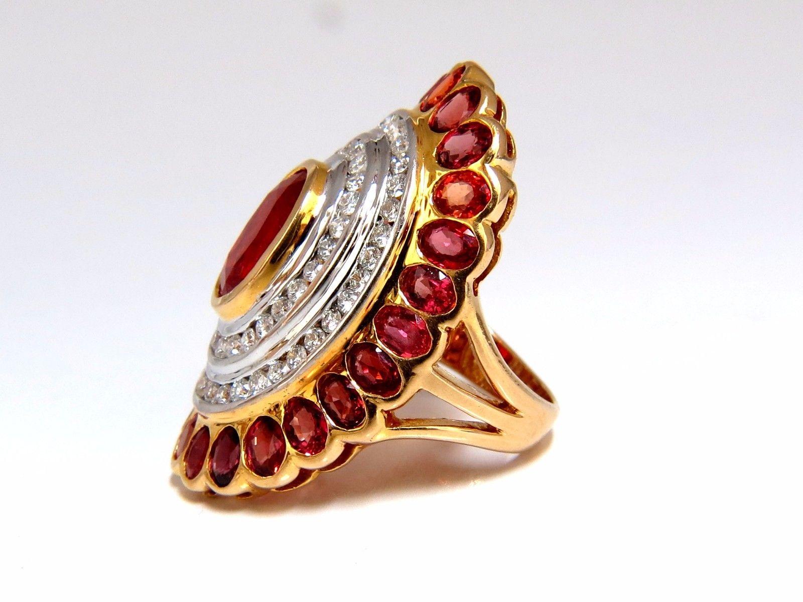 12.30 Karat Natürlicher Spinell Diamanten Langer Cluster Ballerina Ring 18 Karat im Zustand „Neu“ im Angebot in New York, NY