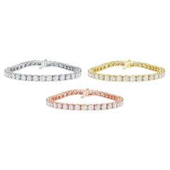 Bracelets de tennis 12,30 ct. pt., or massif 14 carats, bracelet en diamants, diamants ronds