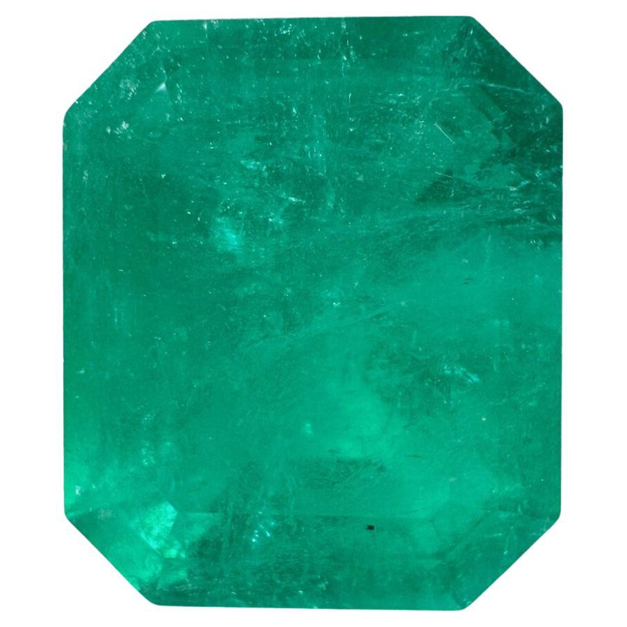 12,31 Quilates 15,5x13 Esmeralda Colombiana Verde Azulada - Talla Esmeralda Mayo Birthstone