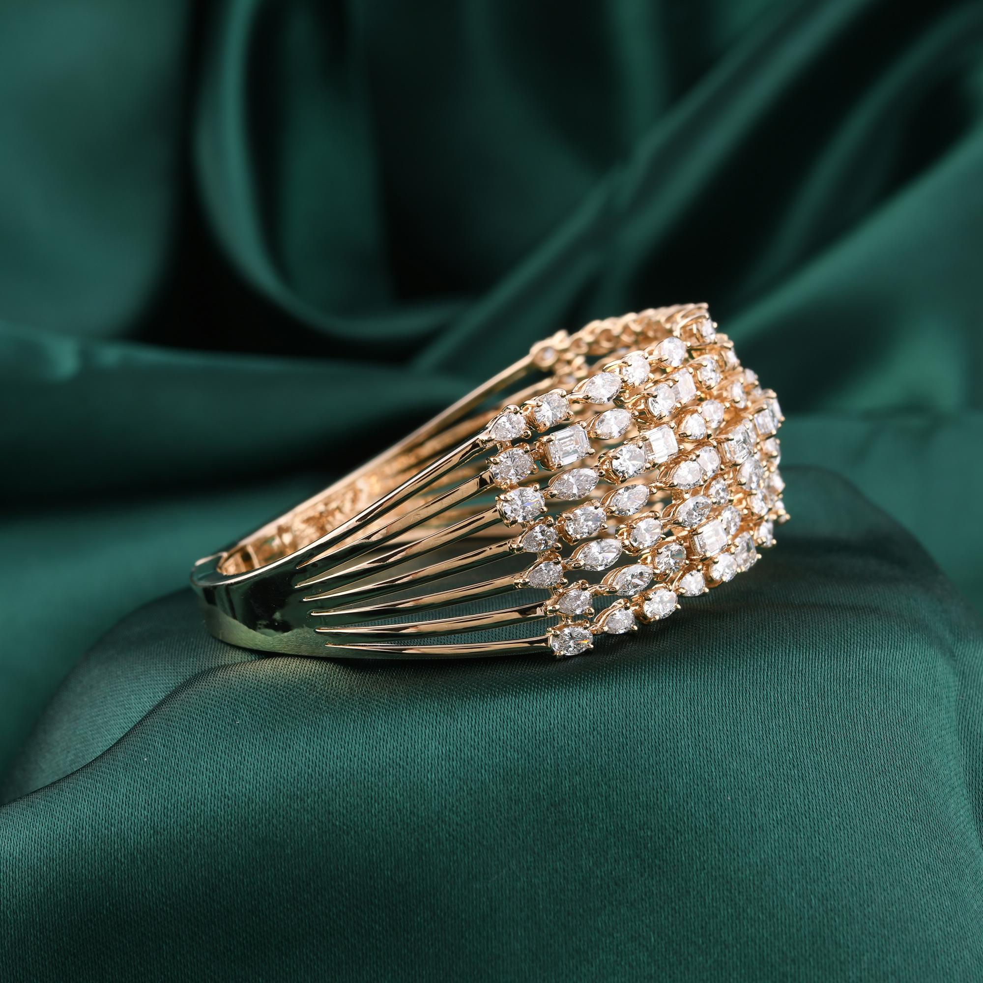 12,32 Quilates SI Claridad HI Color Diamante Brazalete Puño Oro Amarillo 9 Kilates en venta 1