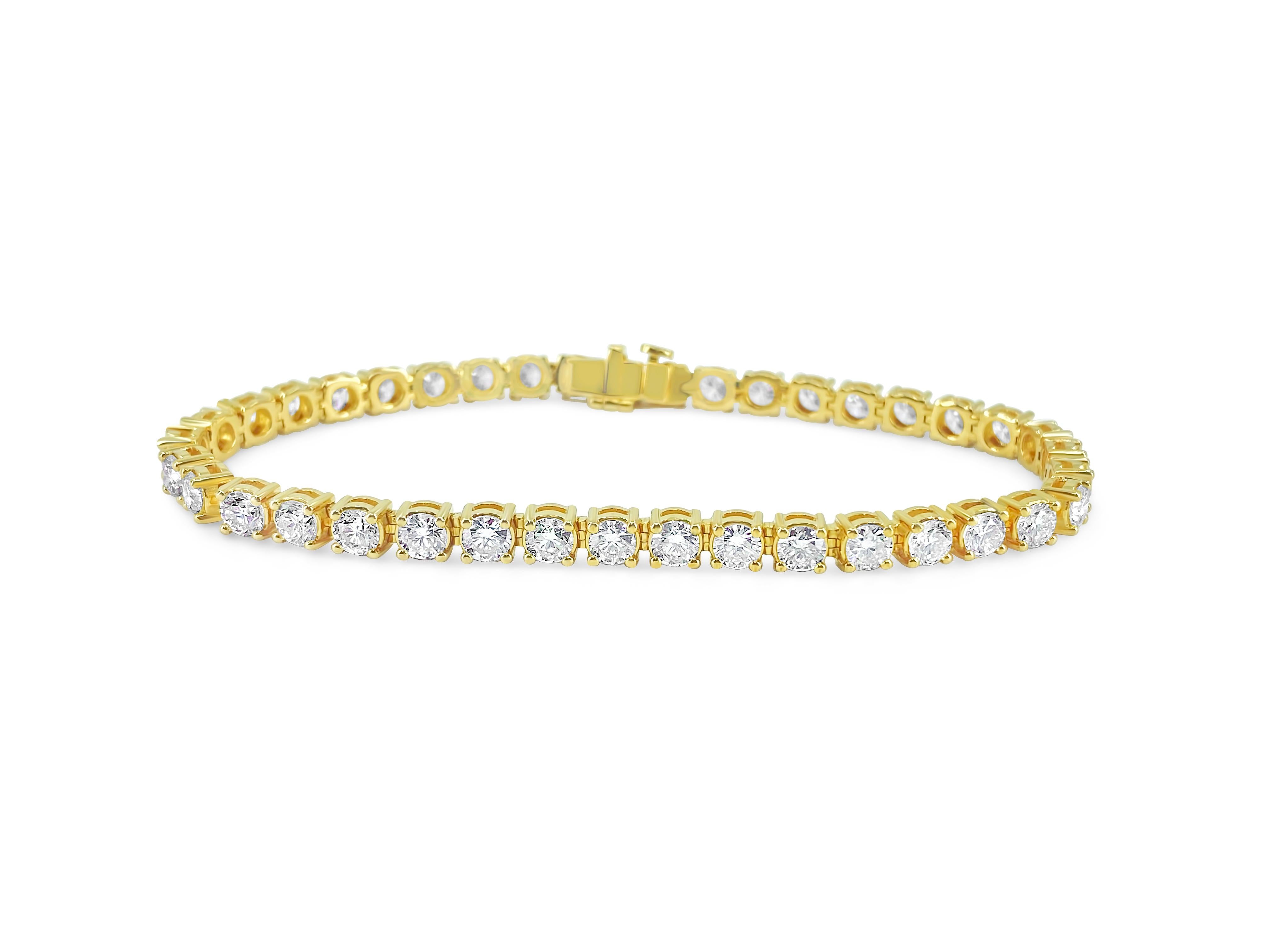 Bracciale tennis con diamanti da 12,33 carati in oro 14k In condizioni ottime in vendita a Miami, FL