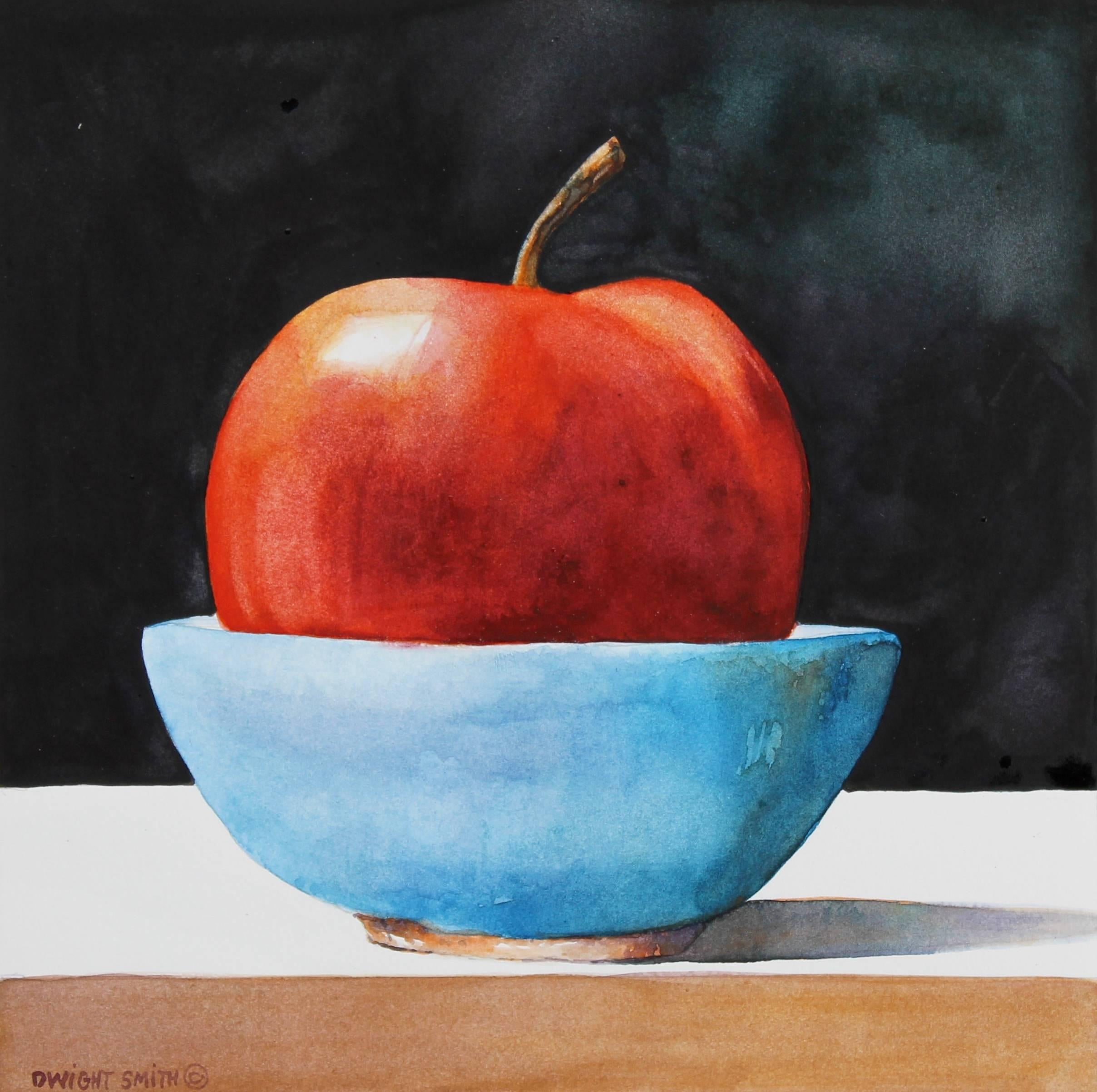 Dwight Smith Still-Life - Red Apple with Blue Bowl