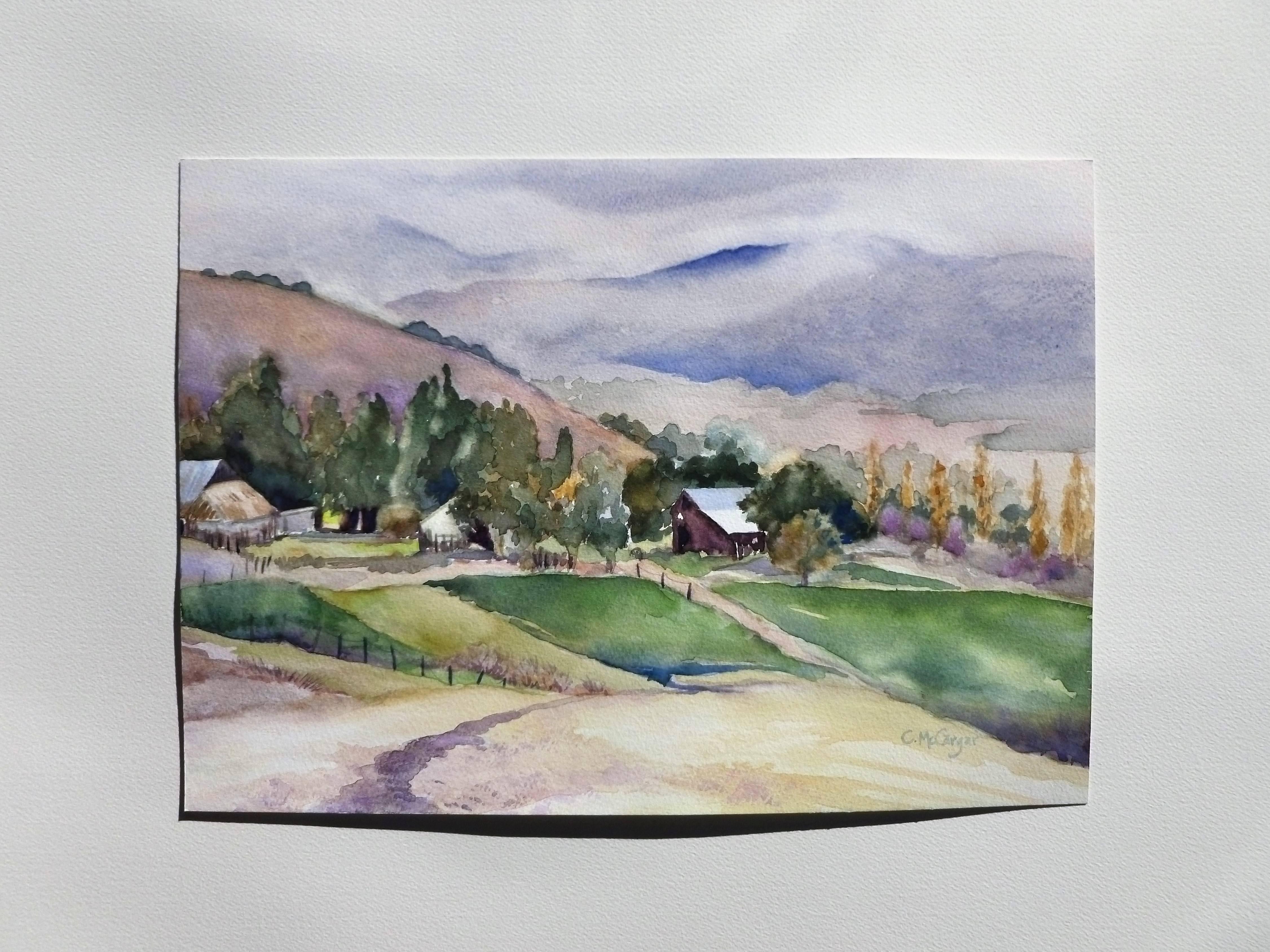 Sonoma Farm, Original Painting - Realist Art by Catherine McCargar