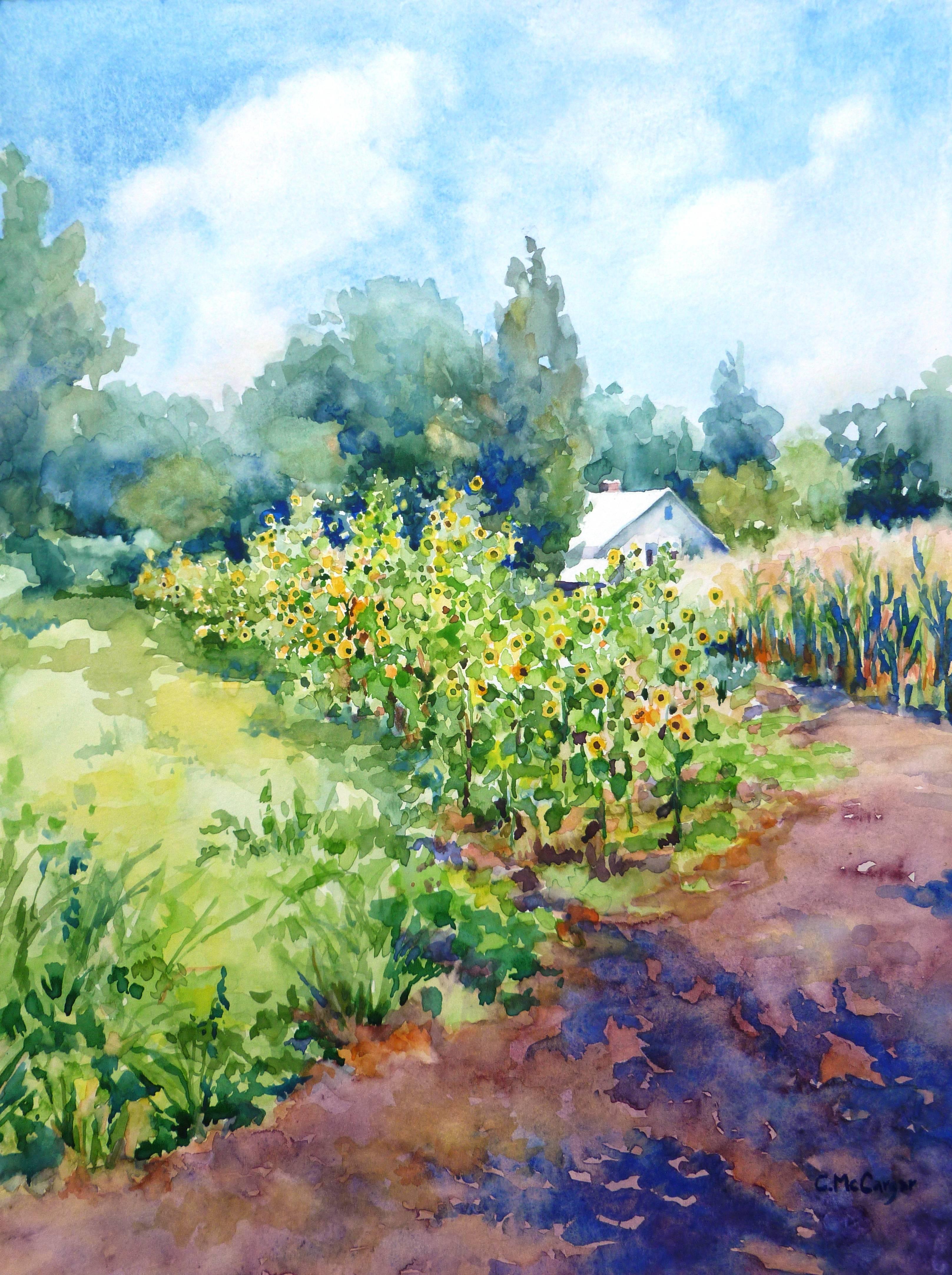 Catherine McCargar Landscape Art - Sunflower Farm