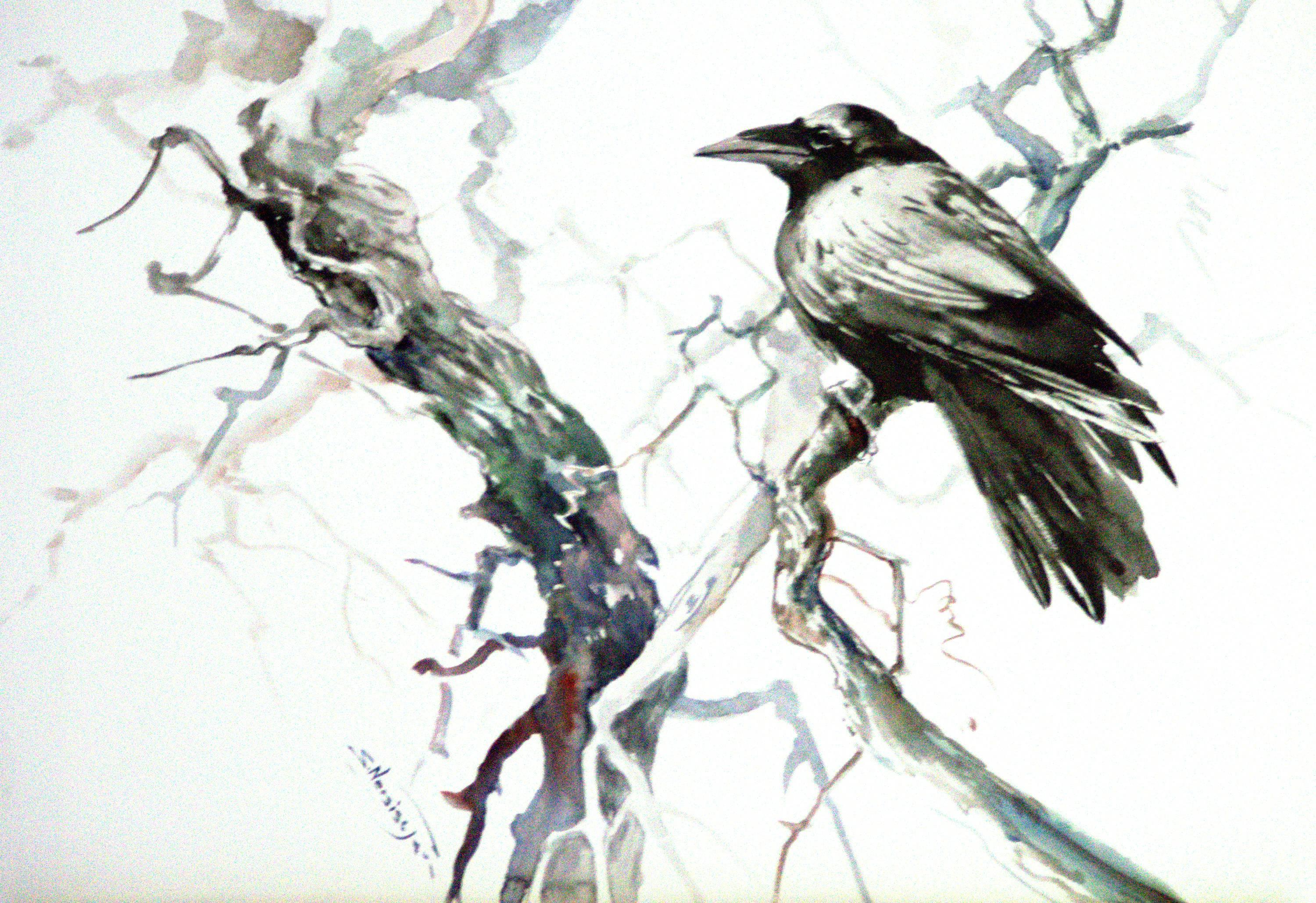 Suren Nersisyan Animal Art - Raven in the Woods