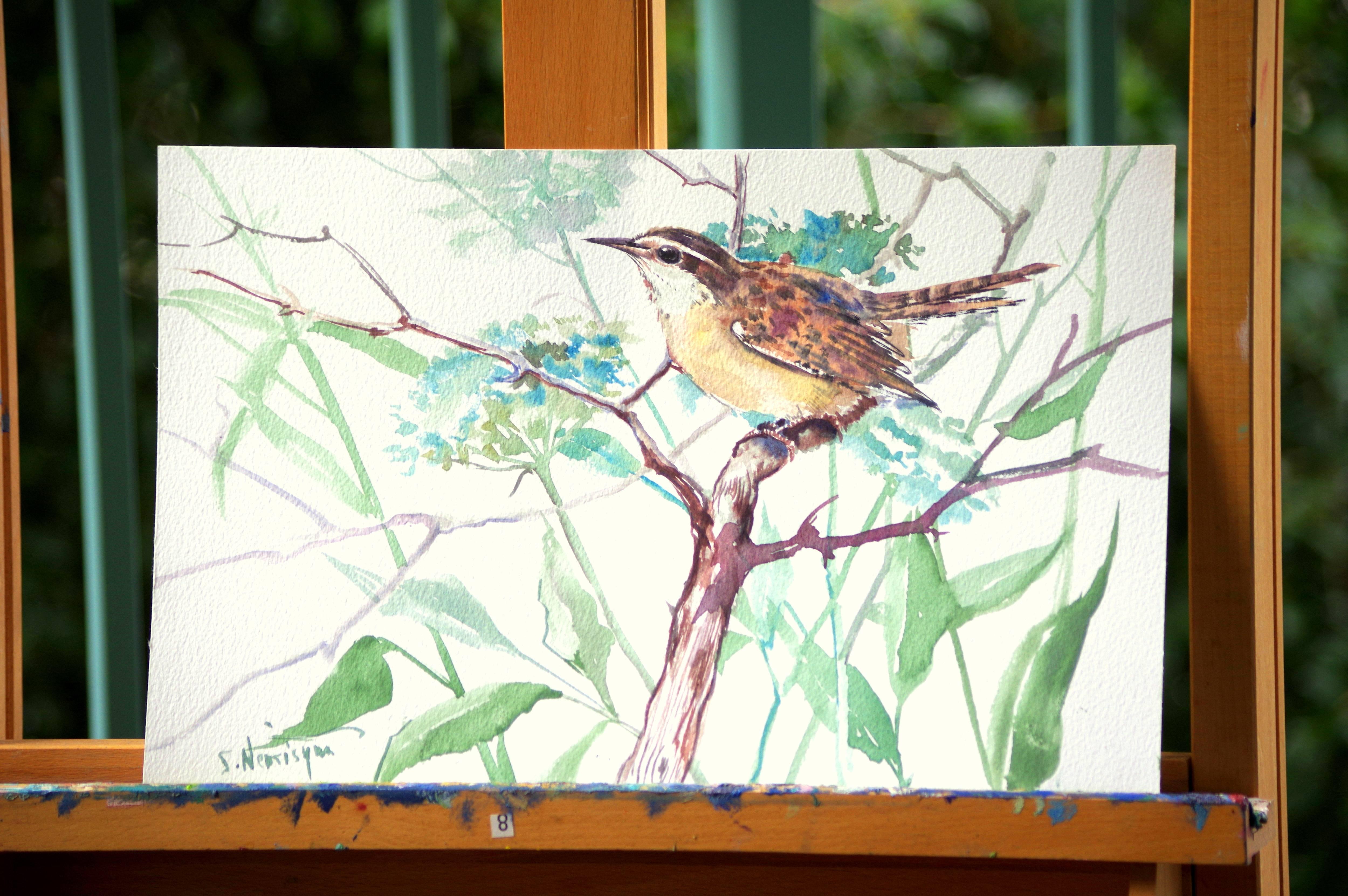 Carolina Warbler  (Horizontal) - Impressionist Art by Suren Nersisyan