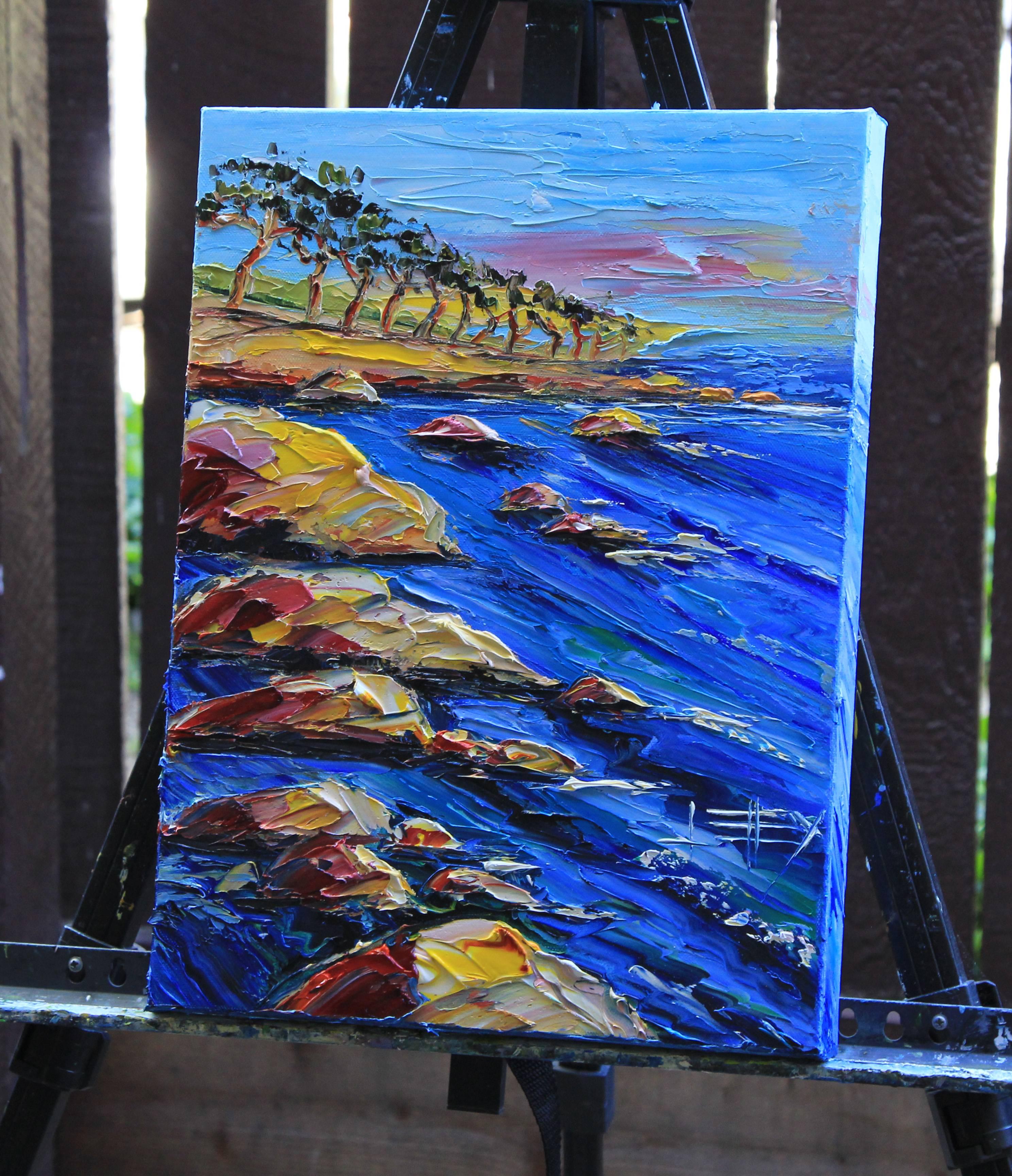 Monterey Dusk - Impressionist Art by Lisa Elley
