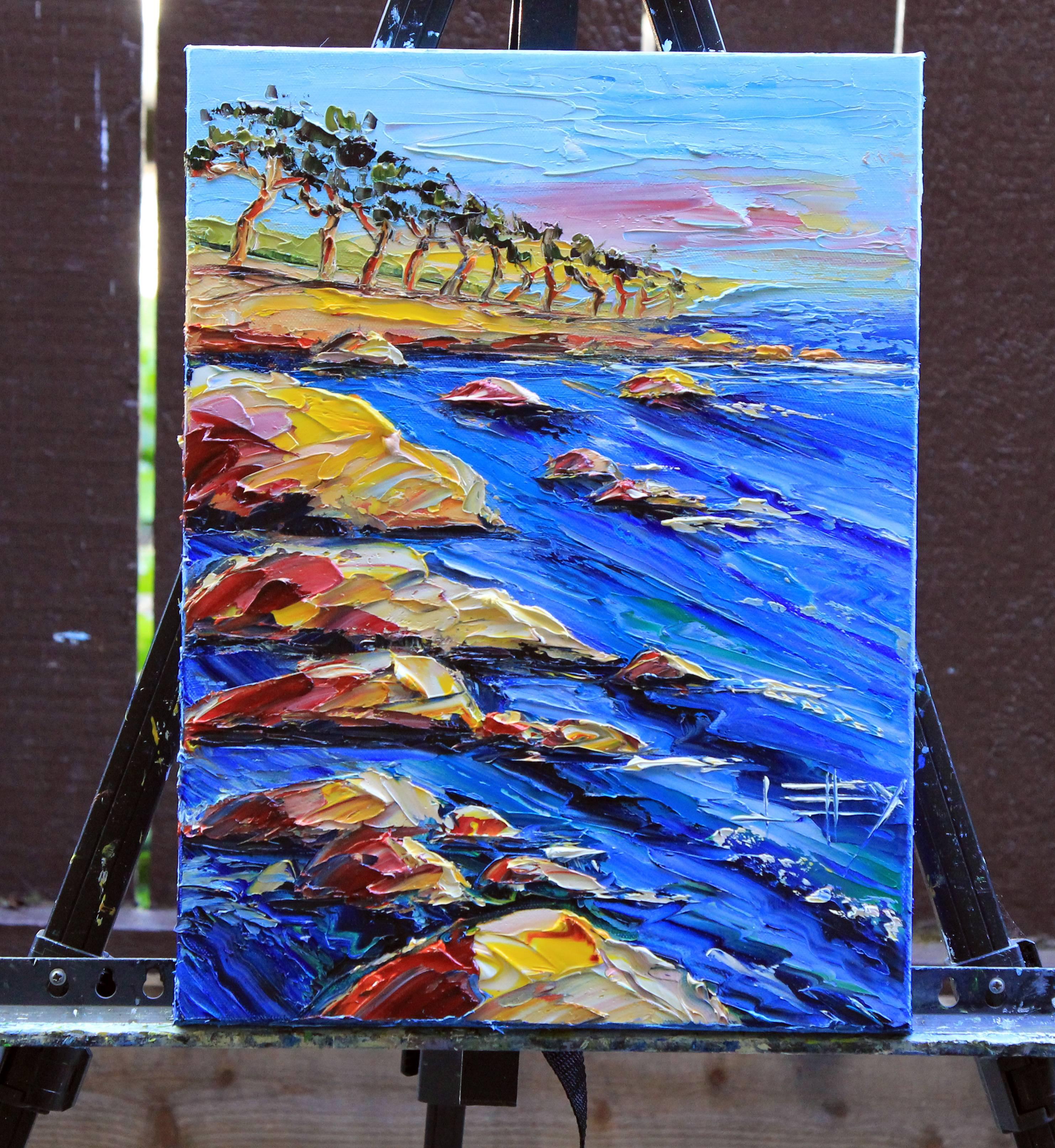 <p>Artist Comments<br>Monterey is my favorite hideaway in Northern California. I often sneak away from the bustle of the Silicon Valley, over the Santa Cruz mountains, to the idyllic and captivating cliffs of Monterey, Carmel, and Big Sur. I paint