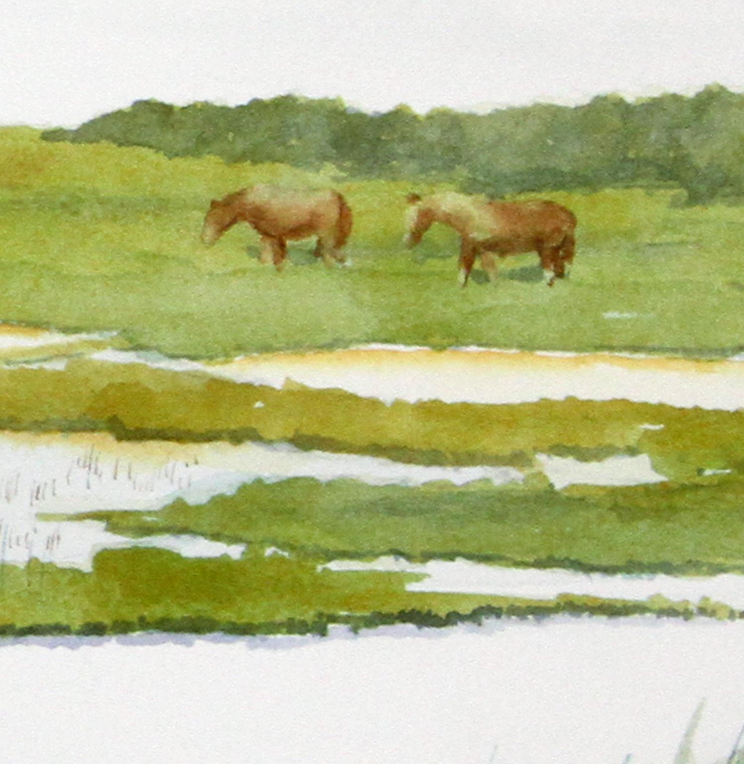 <p>Artist Comments<br>I am inspired by water. This painting was from a picture I took on a cloudy day on Assateague Island. I love the look of water as it flows in and around the marsh grasses. The painting was finished but somehow it felt
