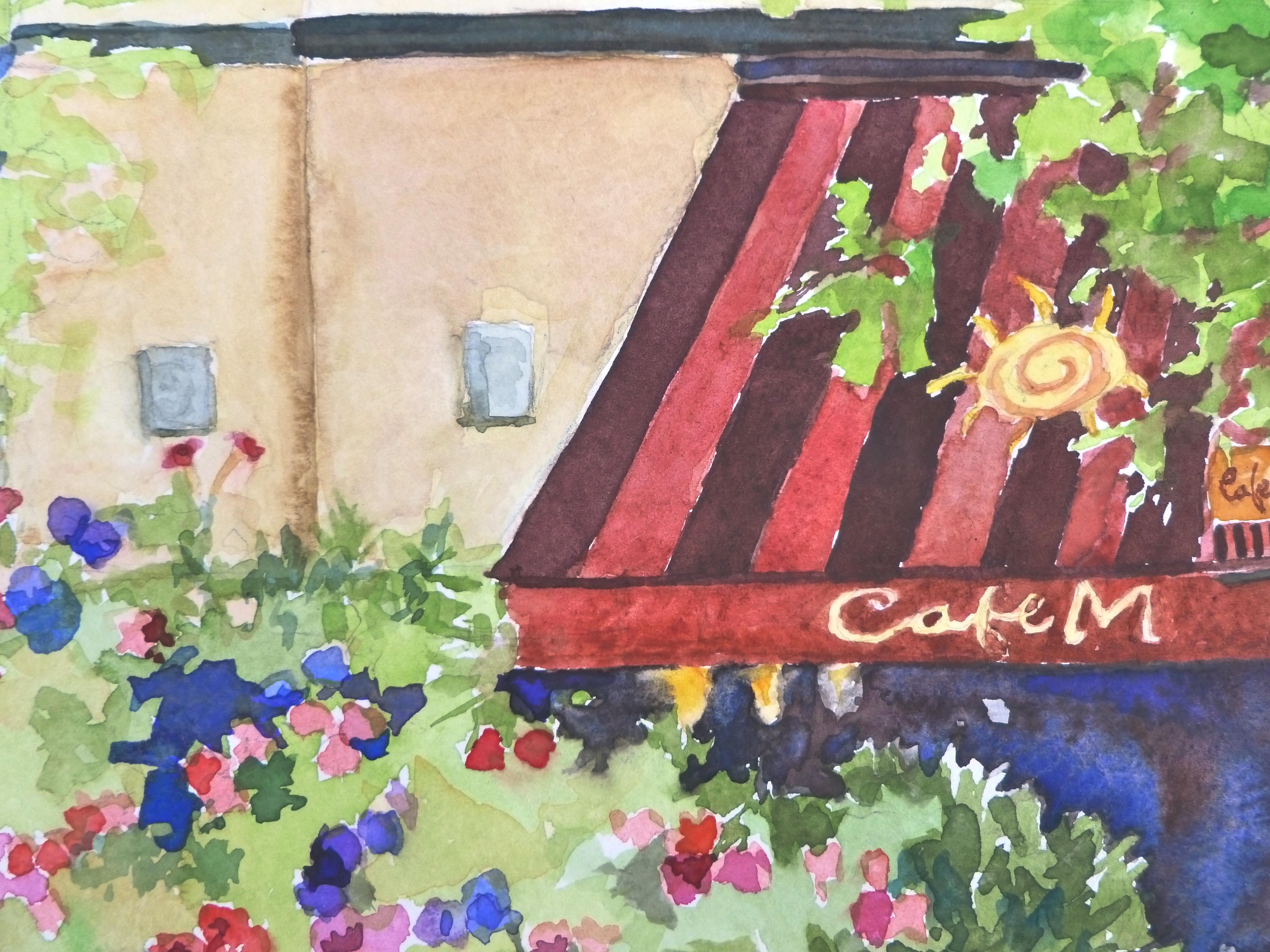 Cafe M Catherine McCargar, Watercolor painting on paper 3