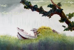 The Branch and the Listing Rowboat, Original Painting