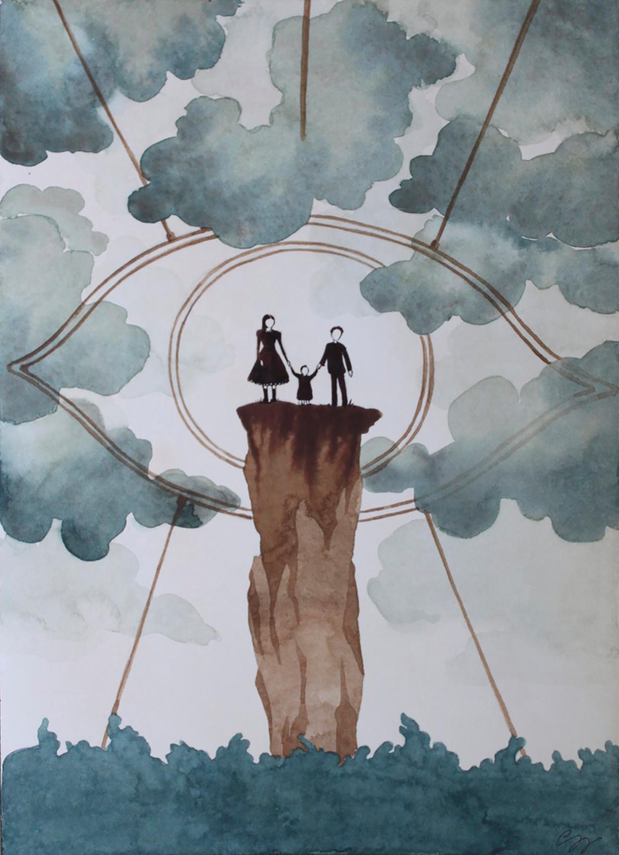 The Island Chamisa Kellogg, Watercolor painting on wood
One-of-a-kind
Signed on front
2015
10.25 in. h x 7 in. w 
0 lbs. 1 oz.  

Artist Comments 
Inspired by the classic Lemony Snicket series, the image features the three children from the stories