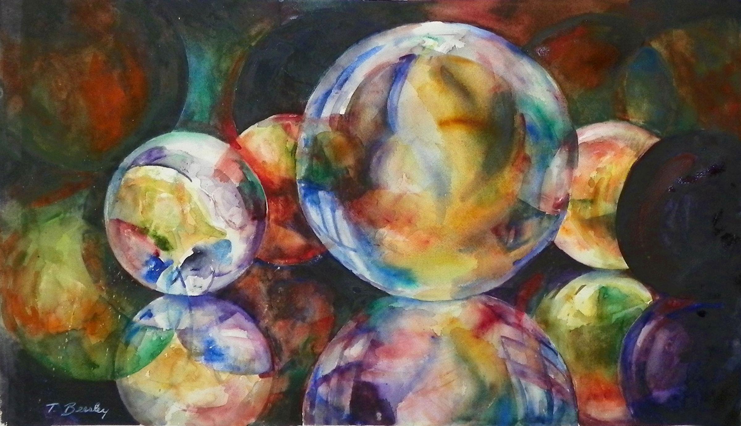 Playing for Keeps, Painting, Watercolor on Paper - Art by Terrece Beesley