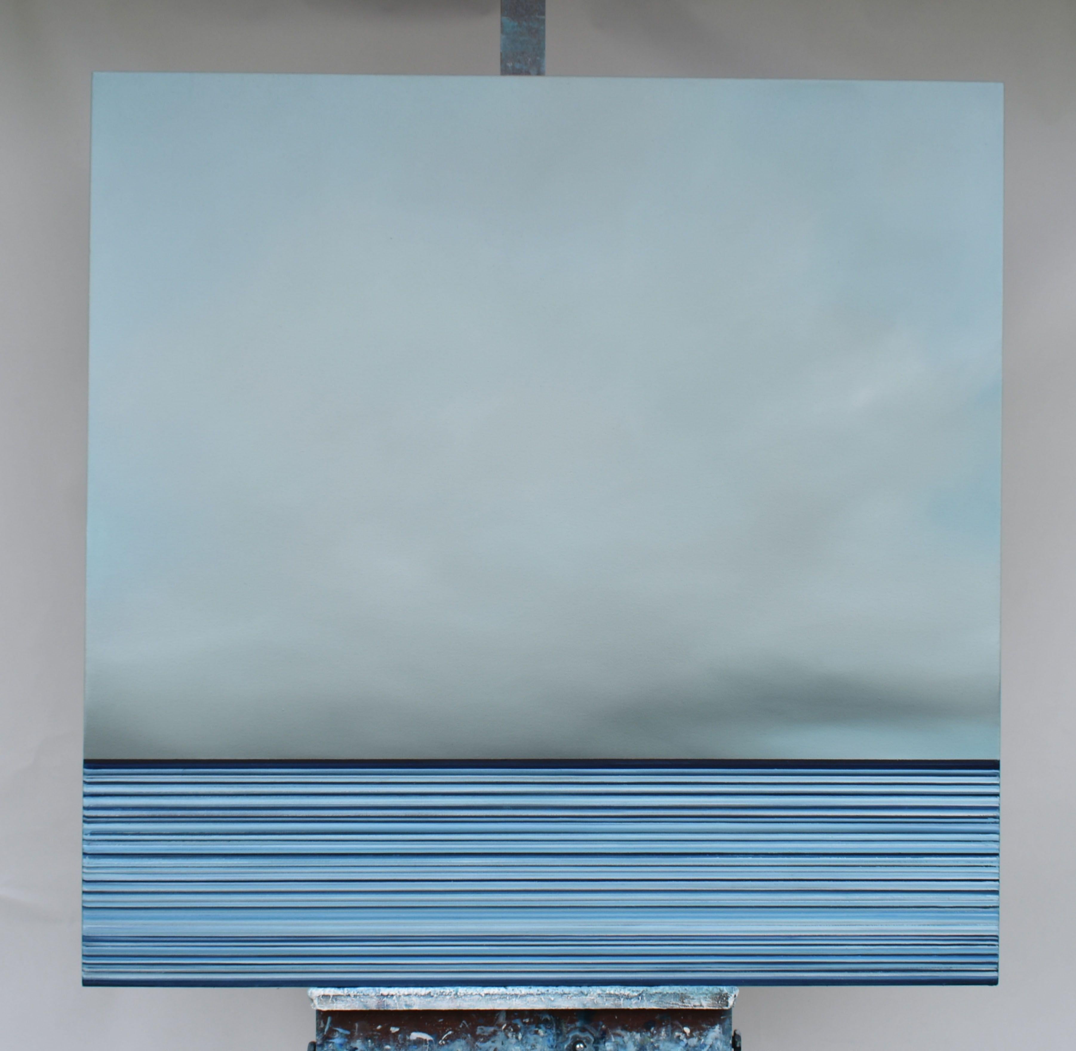 Original minimalist seascape, inspired by the coastline of the Pacific Ocean. Created using high quality oil paint on gallery wrapped, hand stretched and gessoed 12oz cotton canvas. The sides of the painting are finished as a continuation of the