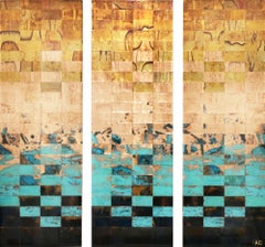 Living, breathing landscapes (Triptych), Mixed Media on Wood Panel