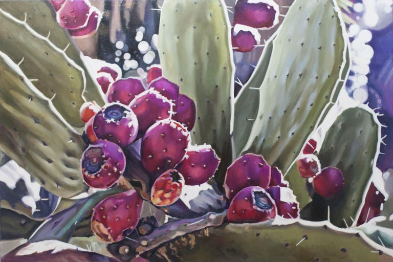 Prickly pears are fascinating to me.  So inaccessible but at the same time so beautiful. :: Painting :: Realism :: This piece comes with an official certificate of authenticity signed by the artist :: Ready to Hang: Yes :: Signed: Yes :: Signature