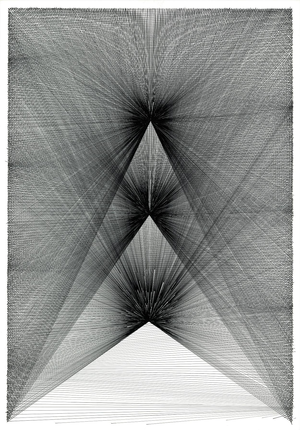 Abstract Drawing Andrew Bator - Mes trois grilles, dessin, stylo et encre sur papier